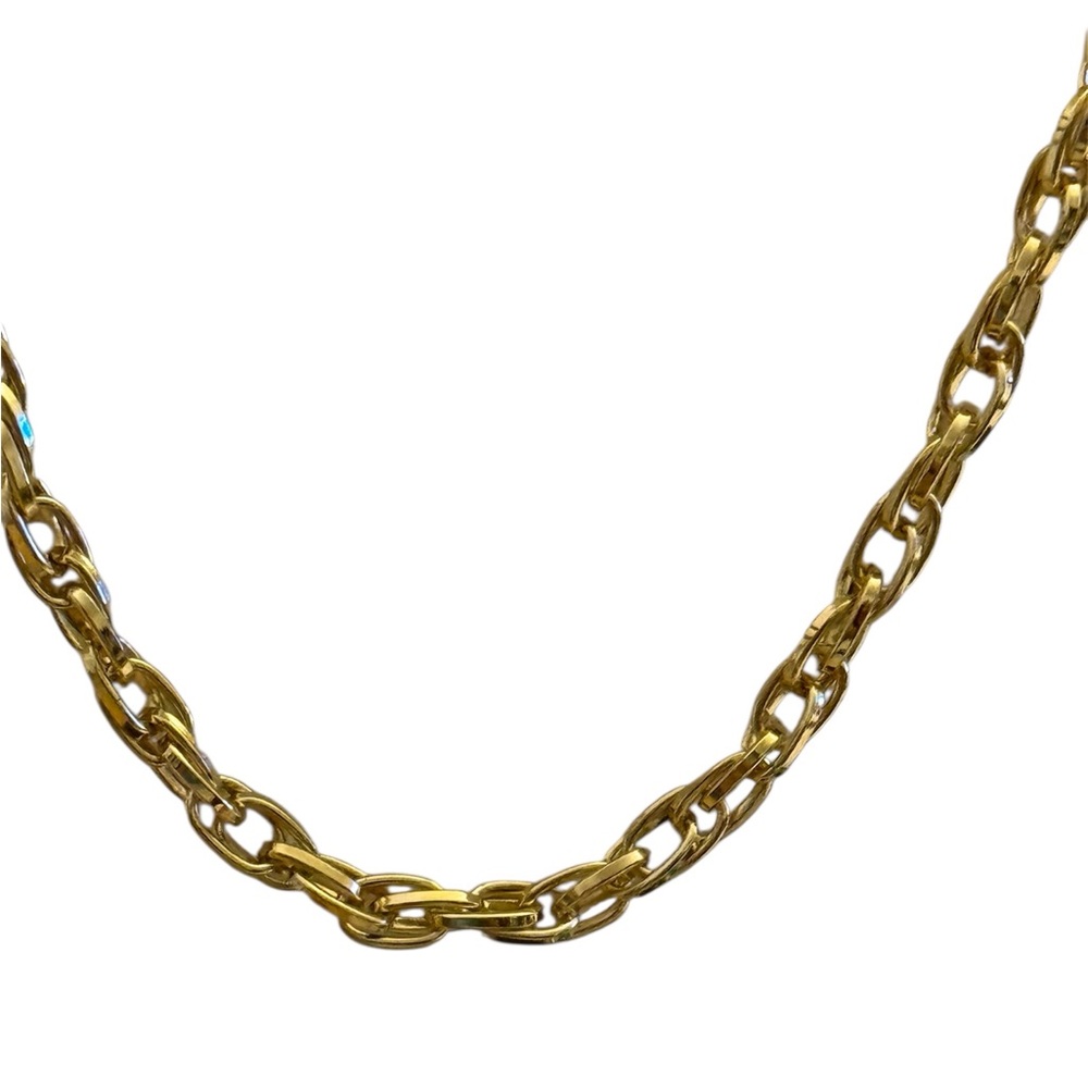 SILVERLUX Anchor Link Elegant Gold Plated Chain Necklace 20 Inches